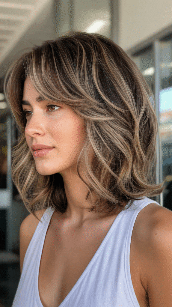 30 Stunning Long Bob with Curtain Bangs Ideas 2 Textured Long Bob with Curtain Bangs and Layers