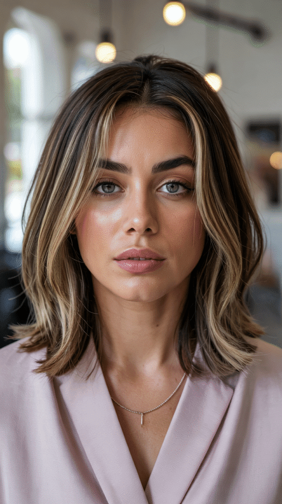 Layered Long Bob with Volume at Crown