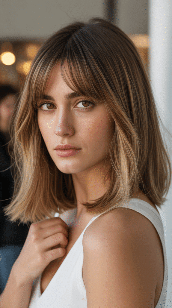 30 Chic Long Bob Haircuts for Women 6 Long Bob with Curtain Bangs
