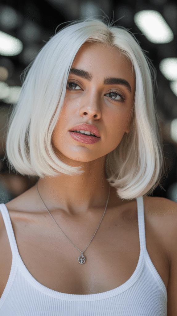 30 Chic Long Bob Haircuts for Women 23 Long Bob with Platinum Blonde