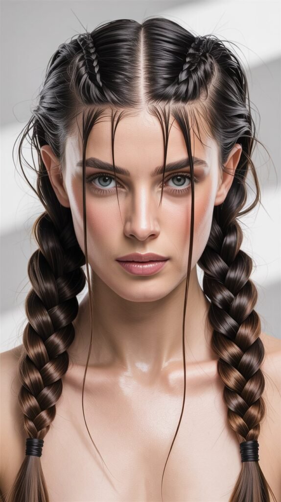 Braided Pigtails (Double Braids)