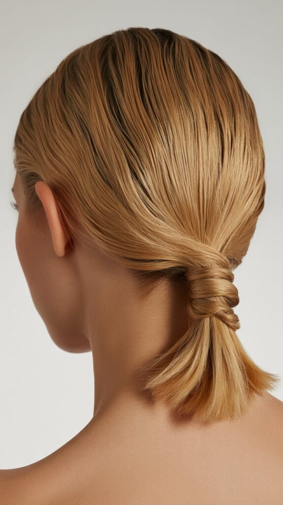 Asymmetric Low Ponytail with Twist