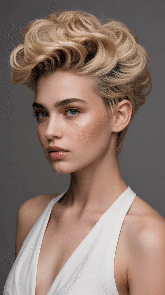 Curly Pompadour Updo