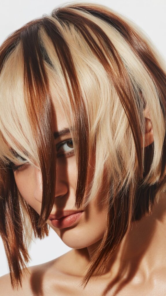 Best 27+ Choppy Bob Haircuts for Thick Hair 17 Choppy Bob with Chunky Highlights