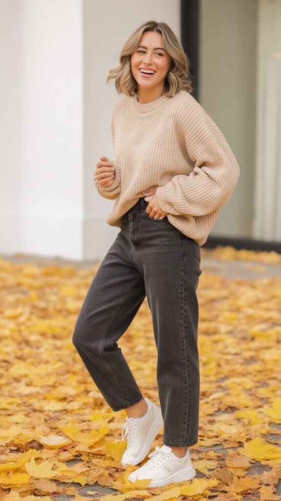 28 Sporty and Stylish Casual Fall Outfits for Women with Sneakers