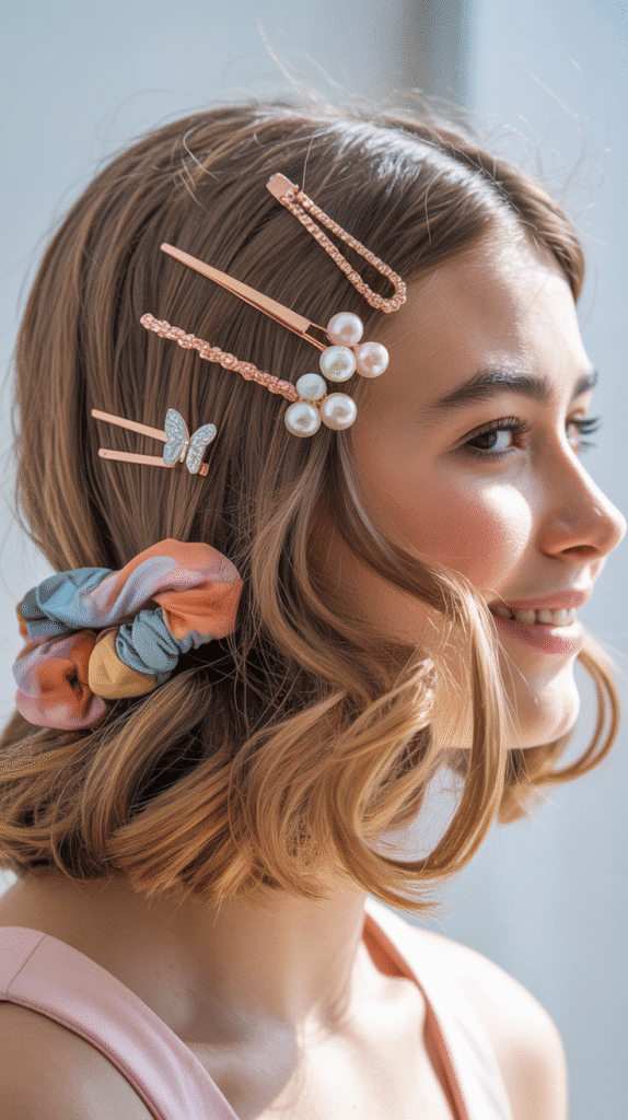 27 Cute Winter Hairstyles for School 24 Pinned Back Sections