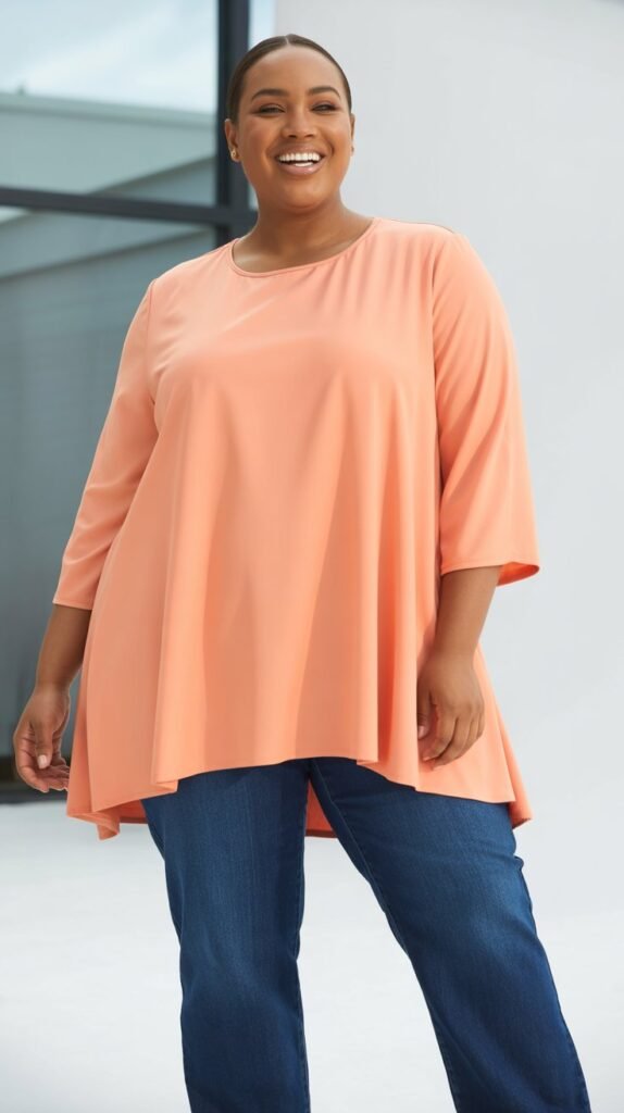 Tunic Top with Straight-Leg Jeans