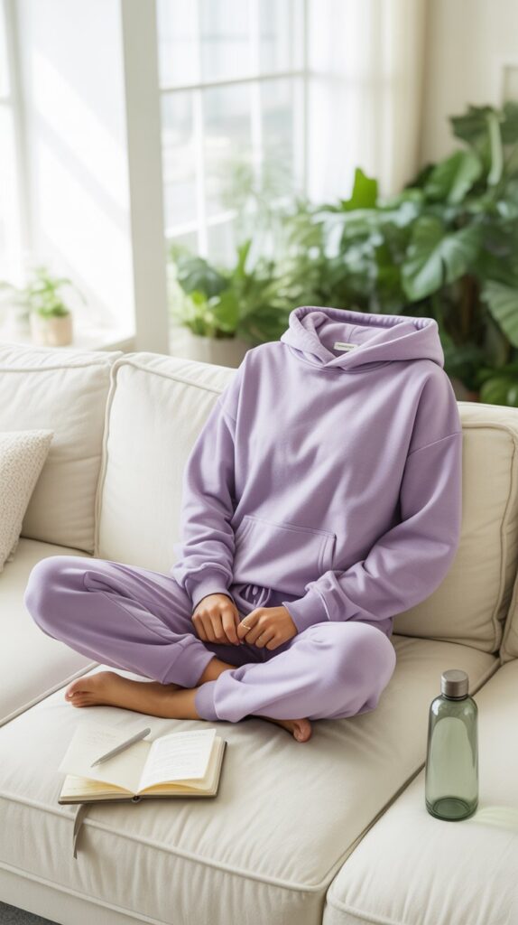 26 Aesthetic Self Care Sunday Outfit Inspirations 4 Matching Sweatsuit in Pastel Tones