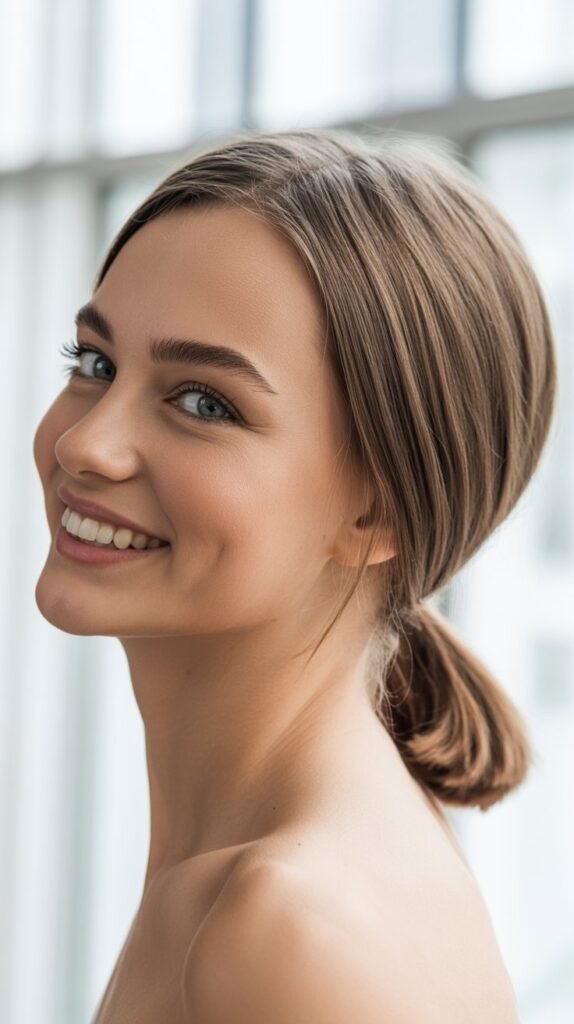 Straight Bob with Low Ponytail