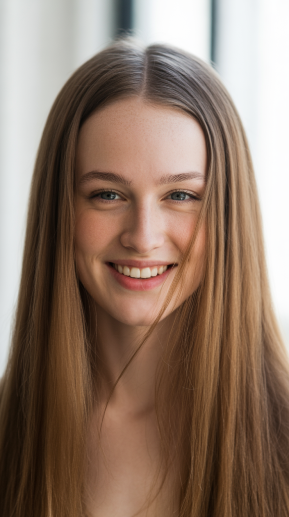 Straight Hair Tucked Behind Ears