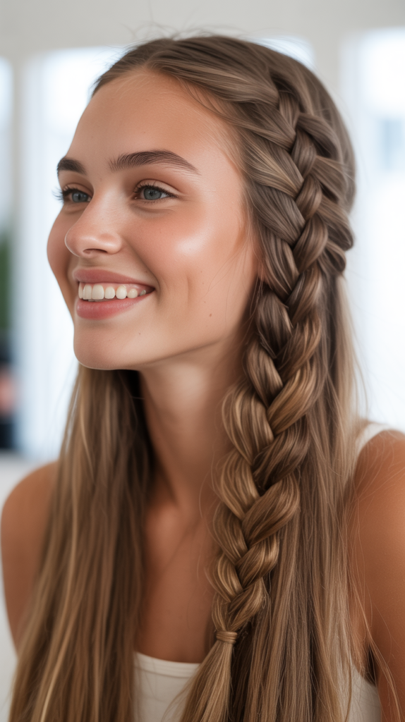 Straight Hair Fishtail Braid