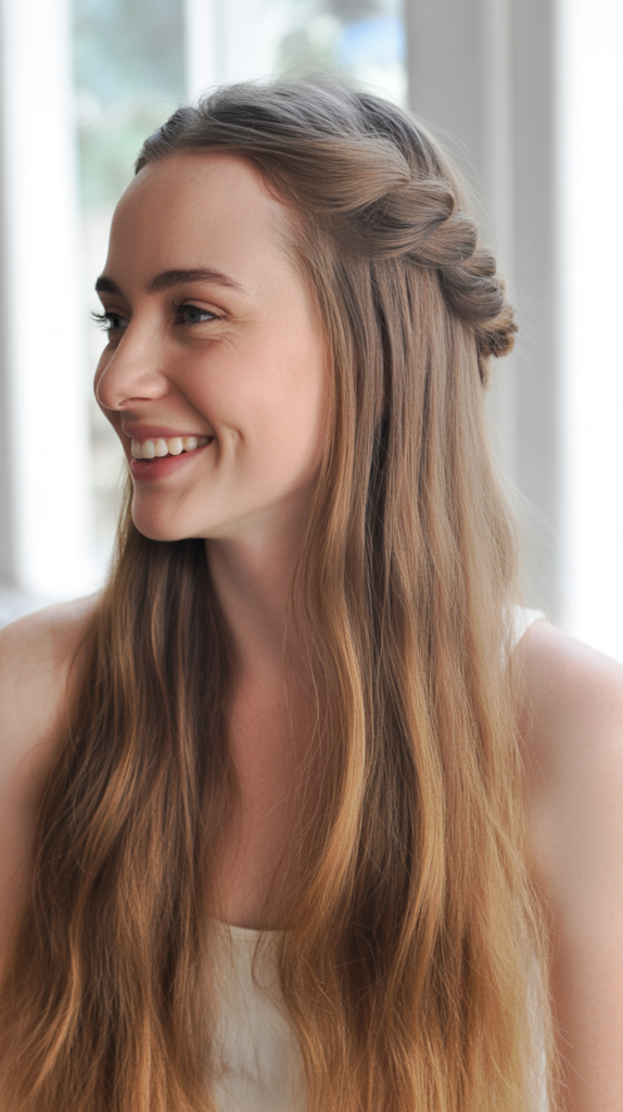 Half-Up Half-Down with Twist