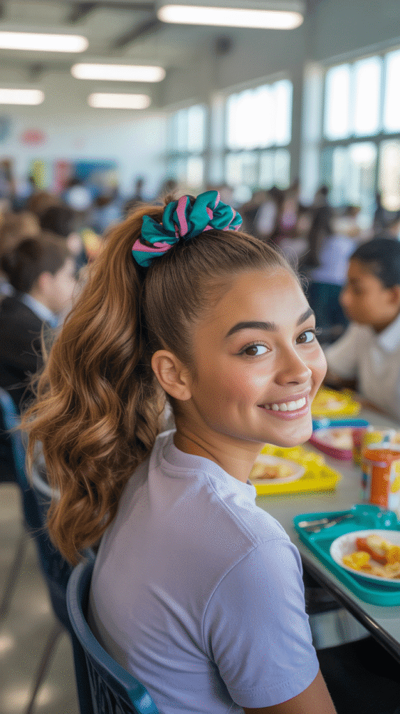 30 Cute Greasy Hair Hairstyles for School 4 The Side-Swept Ponytail with Volume