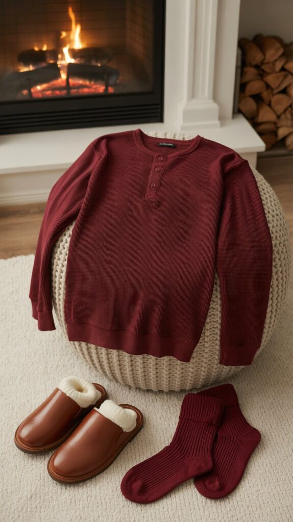 27 Stylish Self Care Sunday Outfits for Every Occasion 11 Thermal Henley and Joggers