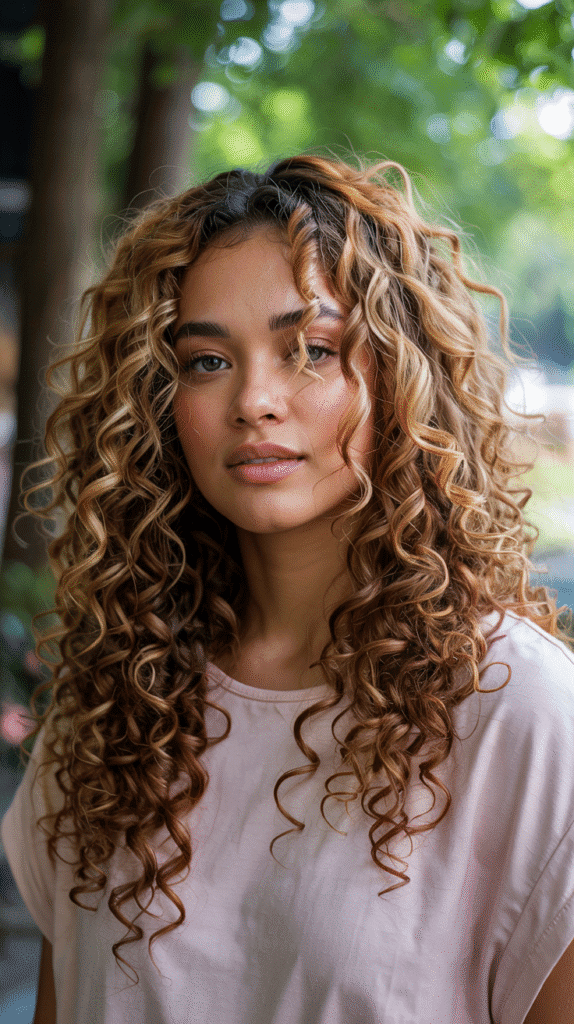 Blonde Highlights for Curly Hair