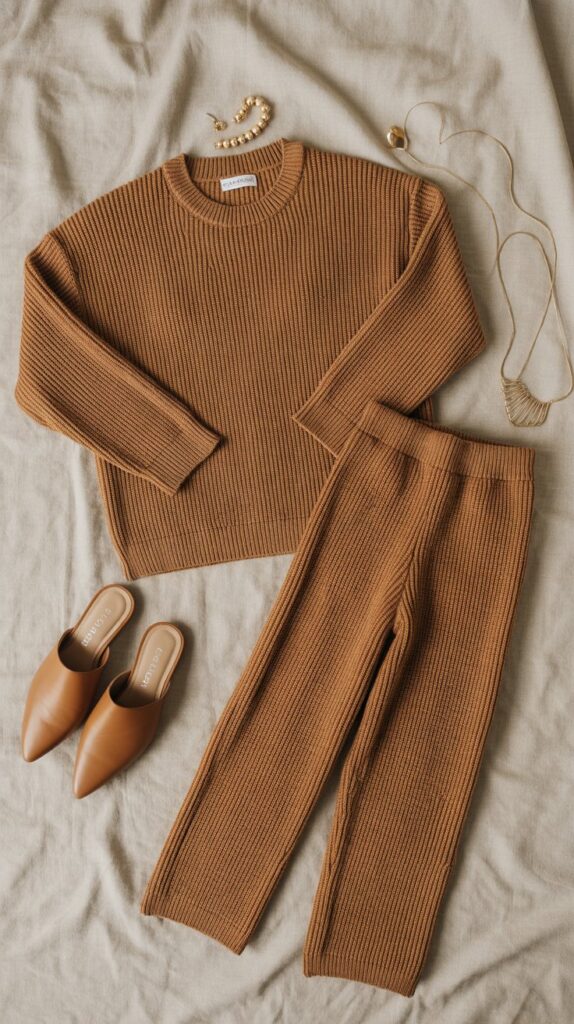 27 Stylish Self Care Sunday Outfits for Every Occasion 8 Matching Knit Set