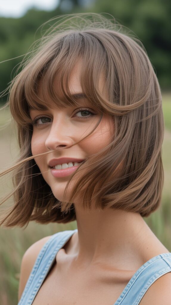 36 Stunning French Bob Haircuts With Bangs for Instant Fashion Edge 2 Textured French Bob With Wispy Bangs