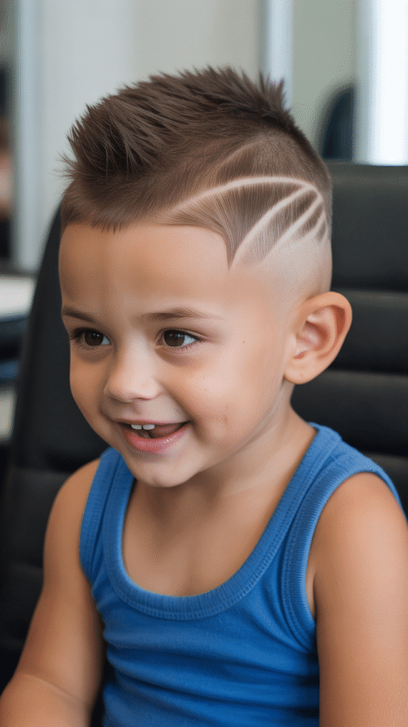 23 Toddler Boy Fade Haircuts That Are Totally Adorable 5 Burst Fade with Mohawk