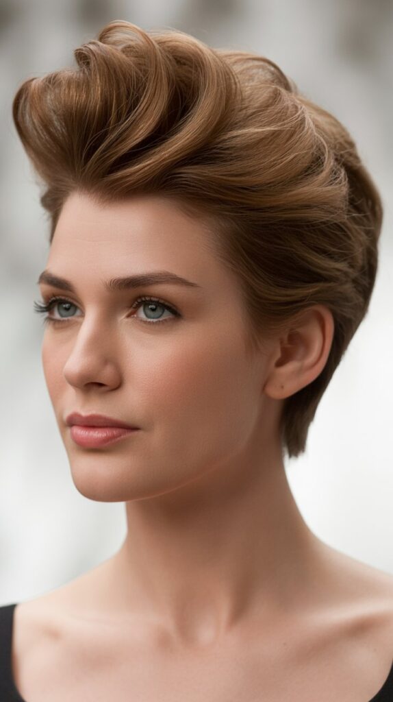 Messy Pixie with Pompadour Volume