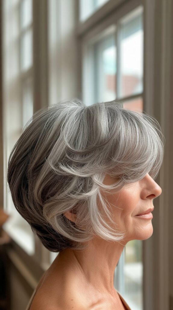 Platinum and Steel Gray Lowlights for Icy Elegance
