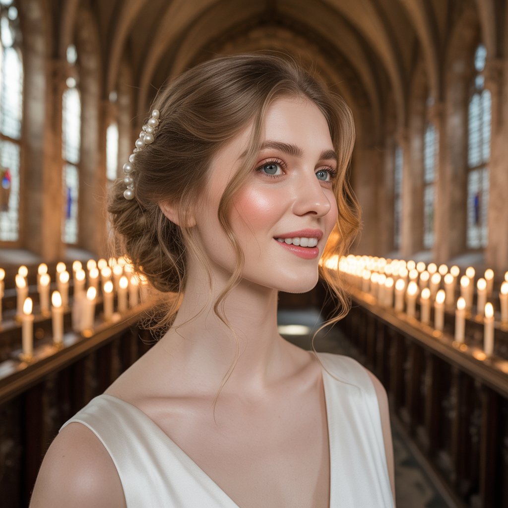 Soft Updo with Loose Tendrils