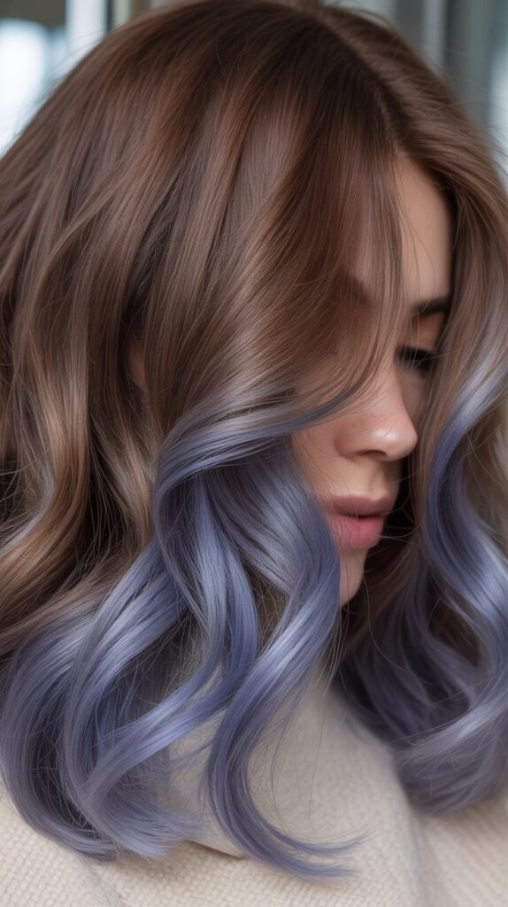 Smoky Periwinkle Under Medium Brown