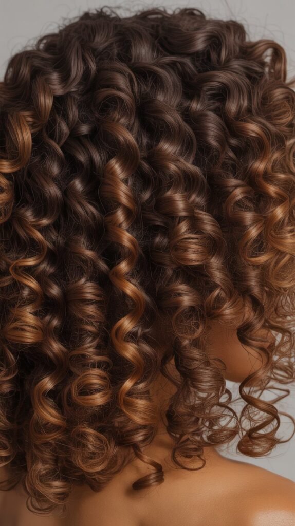Caramel Highlights on Twist-Out Curls