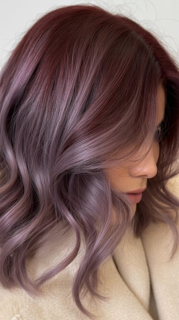 Dusty Plum Under Deep Burgundy