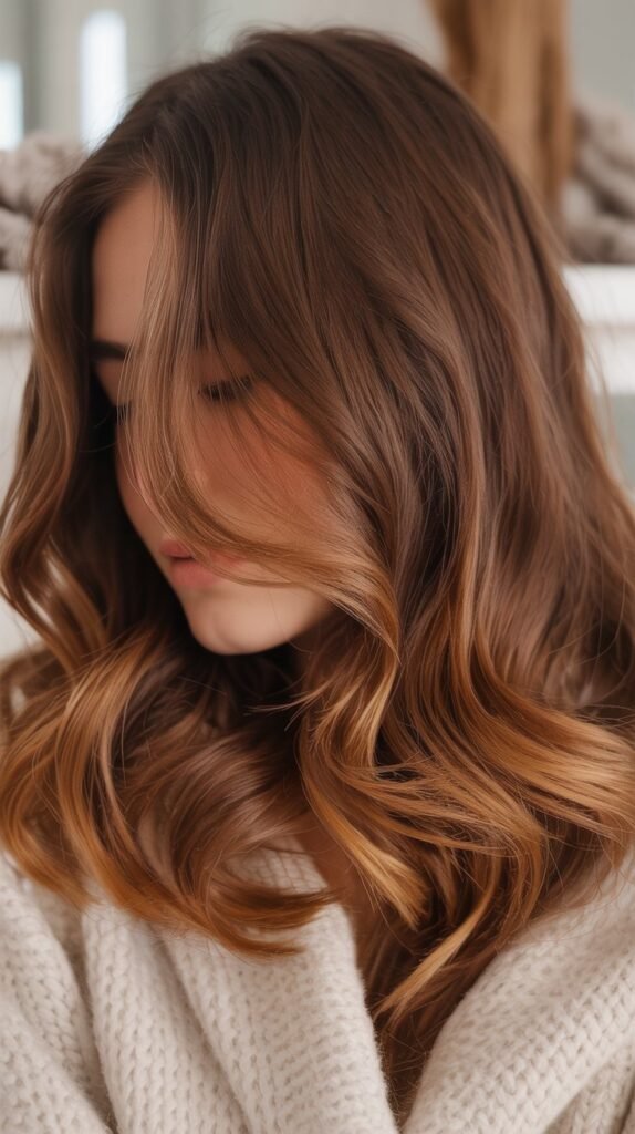 Mushroom Brown with Caramel Balayage