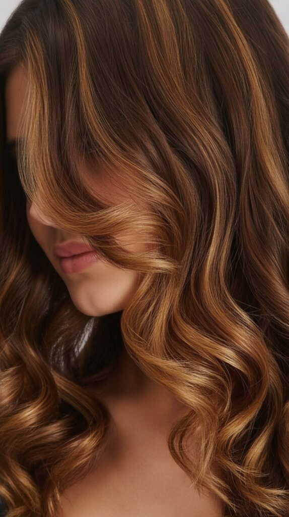 Caramel Balayage with Soft Curls