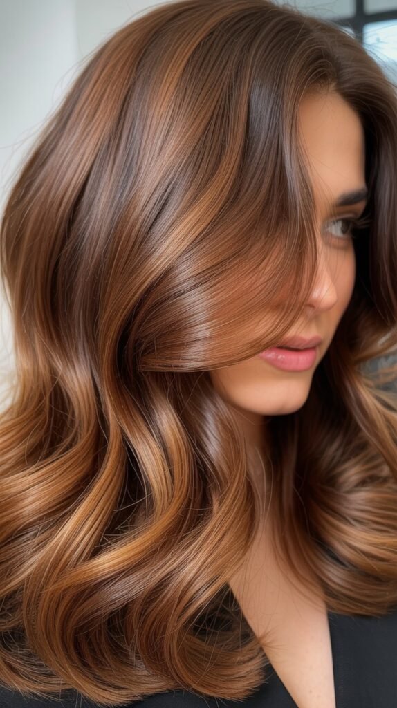 Chestnut Brunette with Warm Lowlights