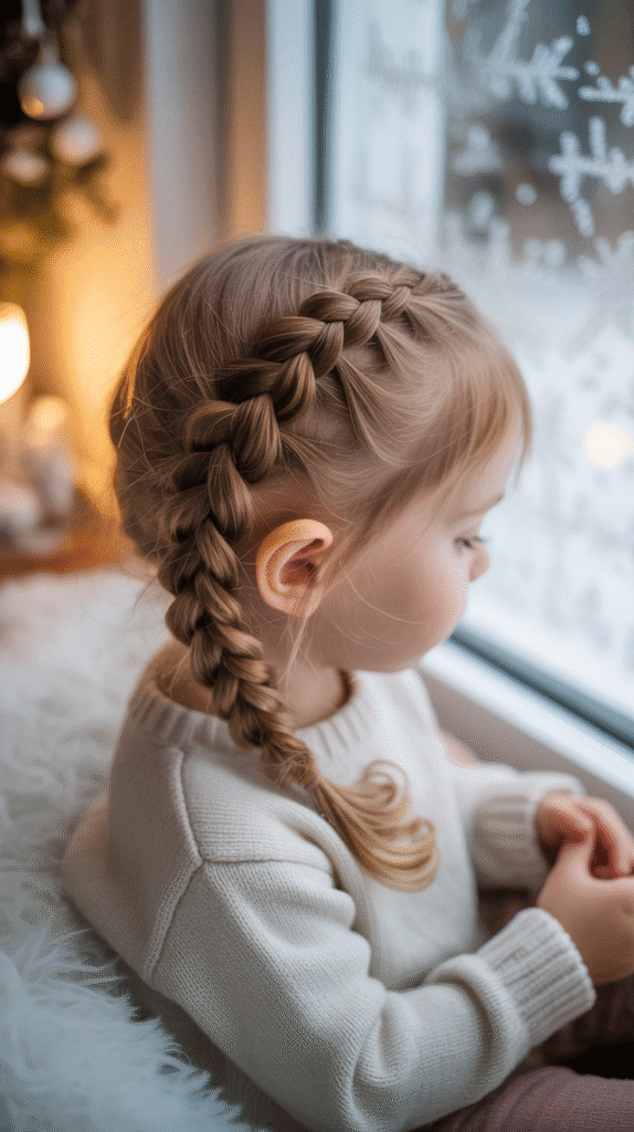 33 Cute Winter Hair Braids for Kids 10 Rope Braid