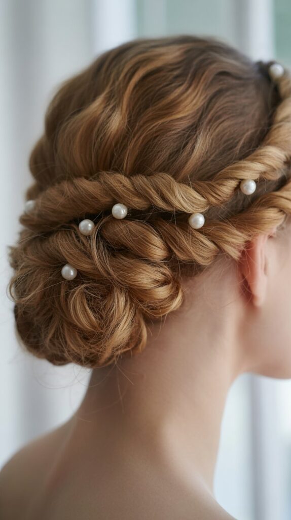 Twisted Low Bun with Curly Details