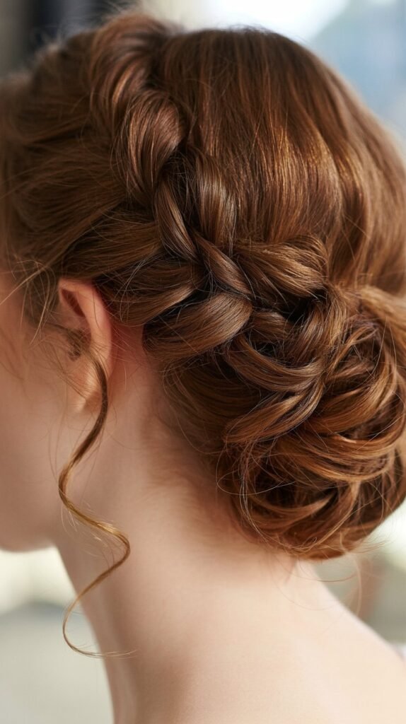 Twisted Side Cascade Updo