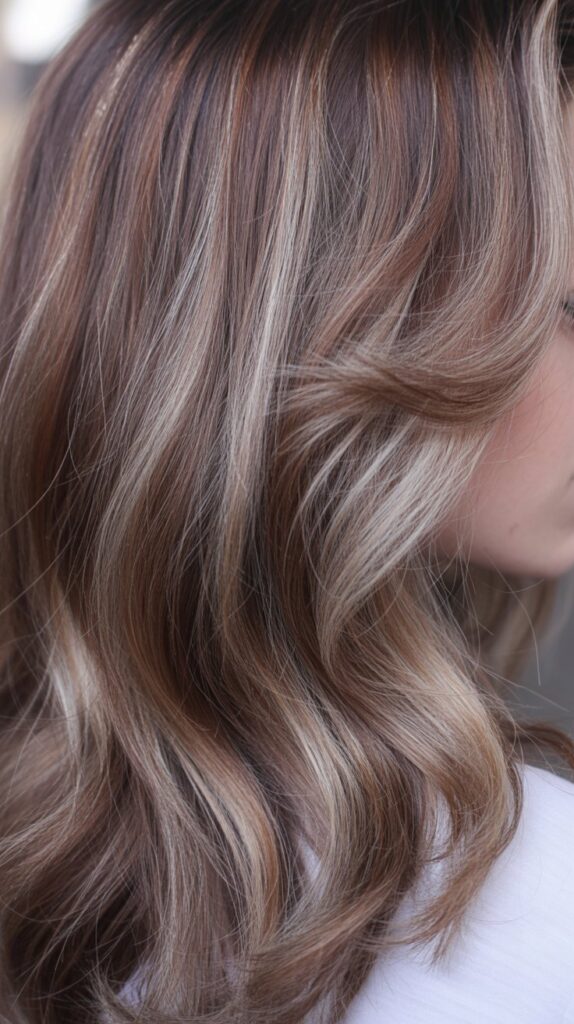 30 Caramel Highlights on Layered Brown Hair 28 Caramel Highlights with Cool Undertones