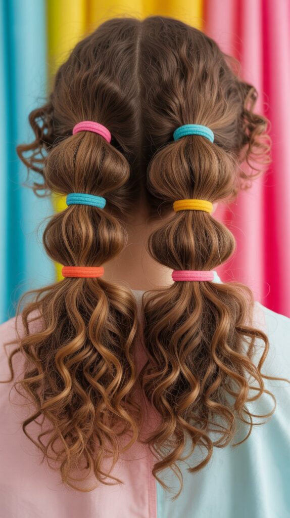 33 Modern Half Up Half Down Curly Hair Ideas That Will Turn Heads on Any Occasion 4 Bubble Ponytail Half Up