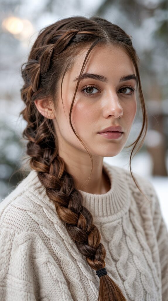 33 Easy Winter Hair Braids You'll Love 1 Classic Three-Strand Winter Braid