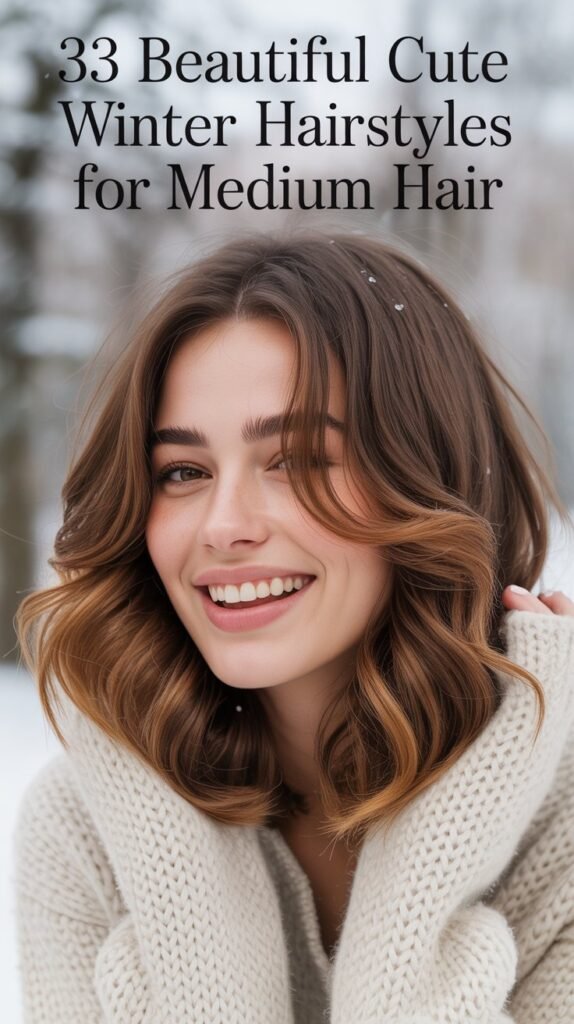 33 Beautiful Cute Winter Hairstyles for Medium Hair