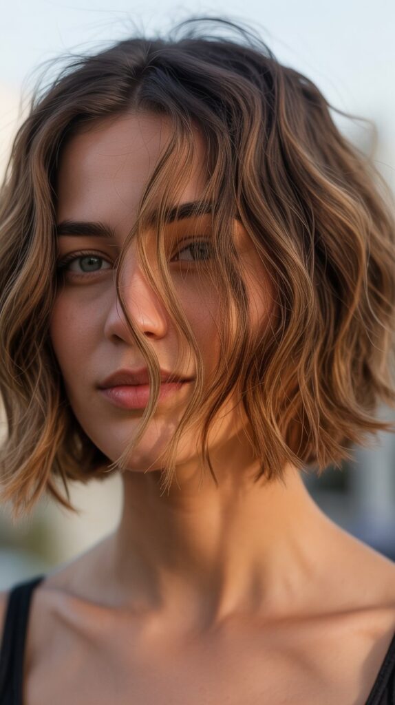 Best 33+ Choppy Bob Haircuts for Fine Hair You'll Want to Try This Year 14 Choppy Bob with Beach Waves
