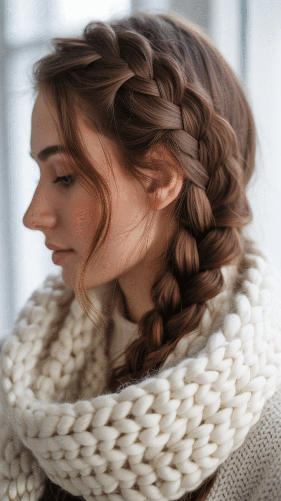 33 Beautiful Cute Winter Hairstyles for Medium Hair 22 Side Fishtail Braid