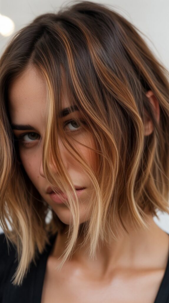 Choppy Bob with Partial Balayage