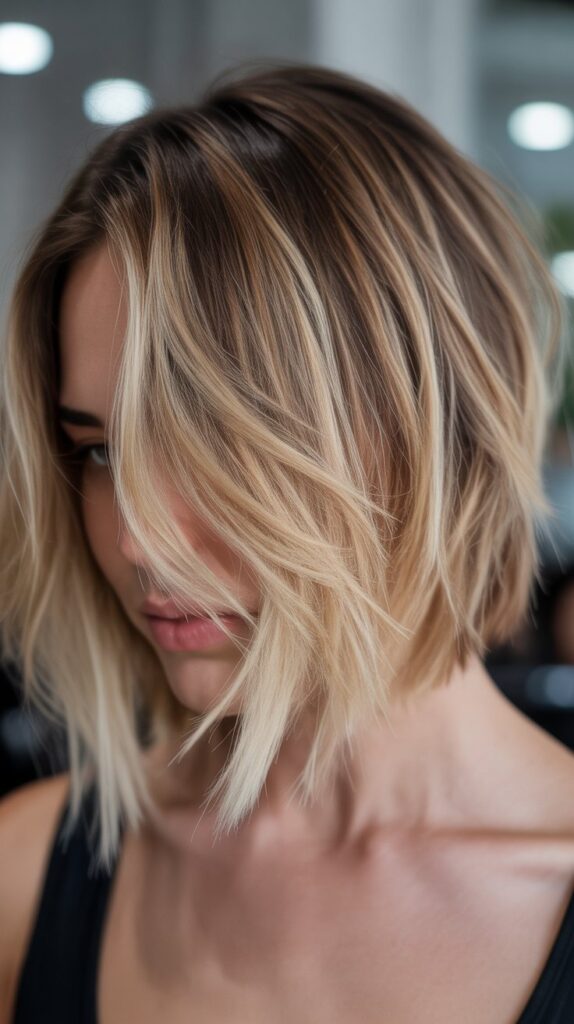 Choppy Bob with Reverse Balayage