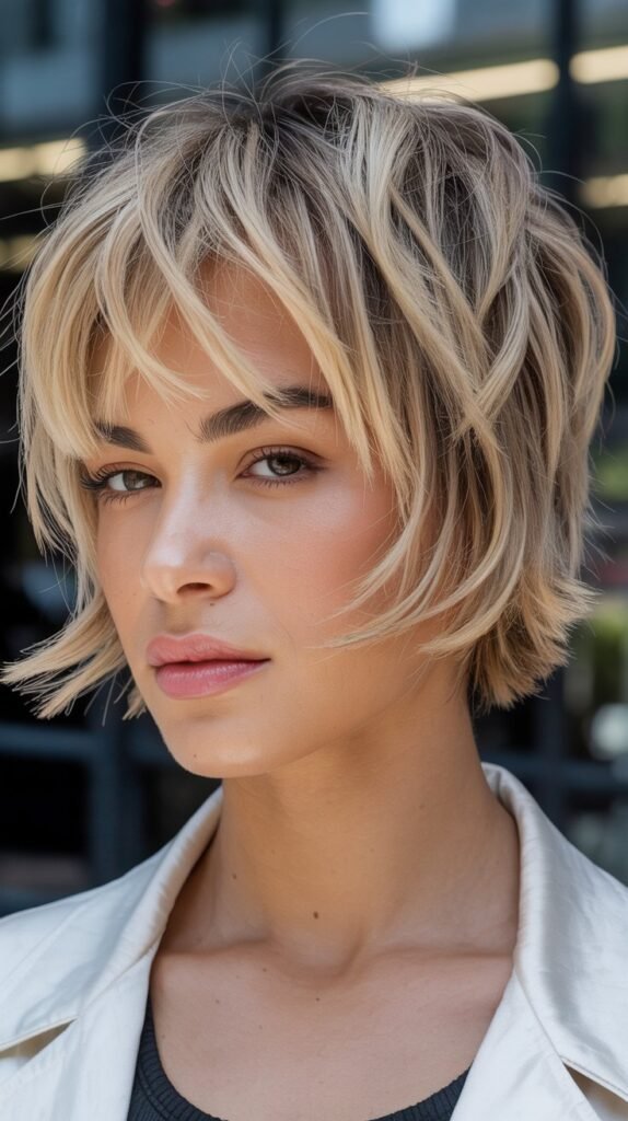 Choppy Layers with Baby Bangs