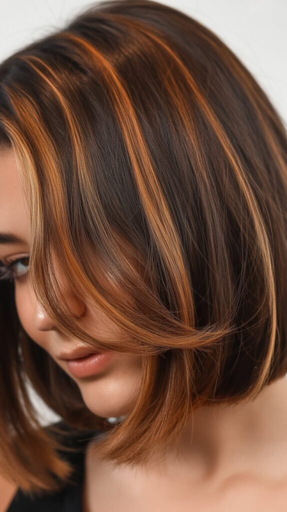 Bob with Caramel Ribbons Throughout