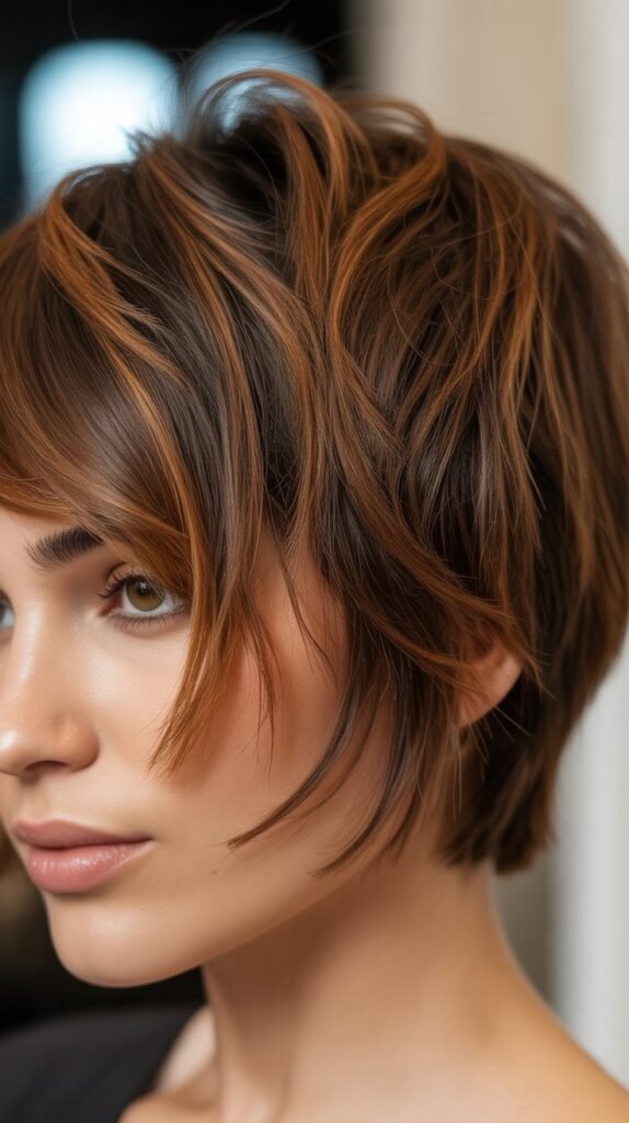 Messy Crop with Caramel Tips