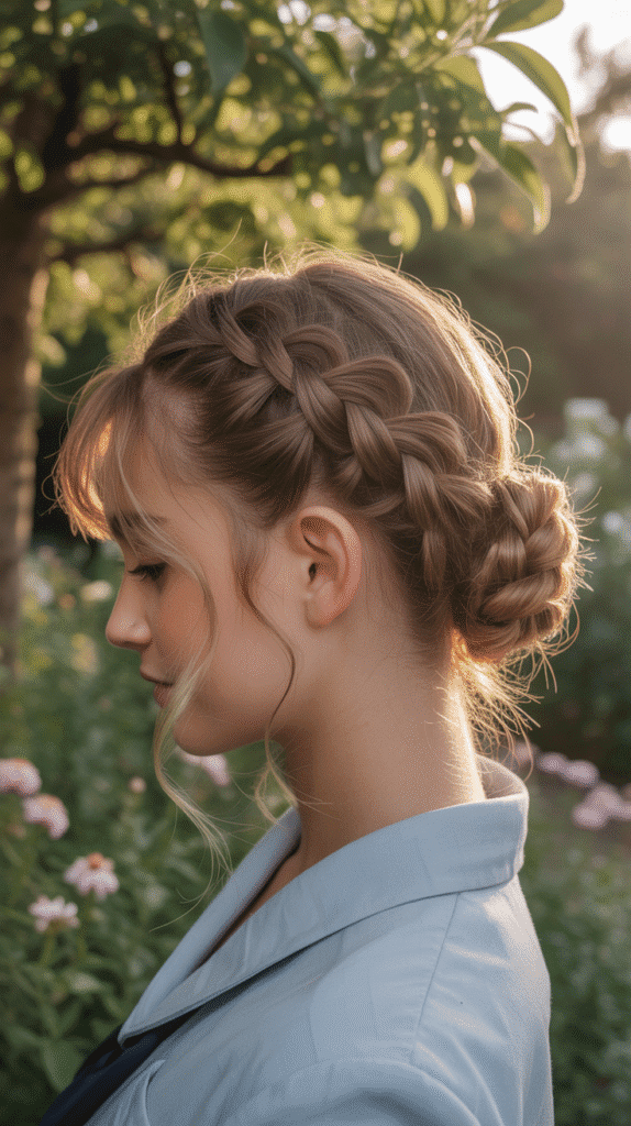 30 Cute Greasy Hair Hairstyles for School 10 The Twisted Side Bun