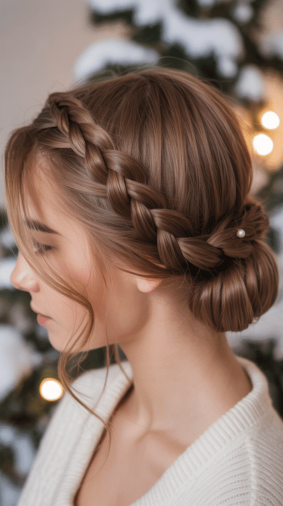 27 Elegant Cute Winter Updo Hairstyles for School 2 Classic Low Bun with Textured Wrap