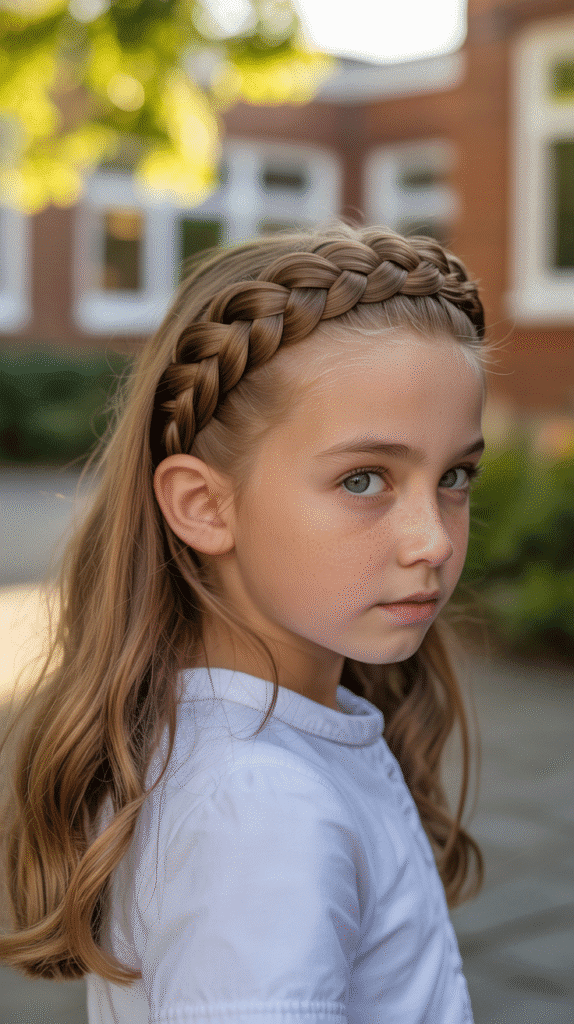 30 Cute Greasy Hair Hairstyles for School 6 The Braided Headband Style