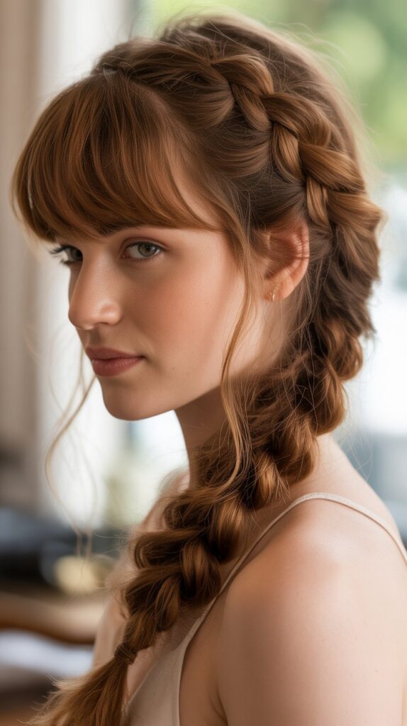 Side Braid with Bangs