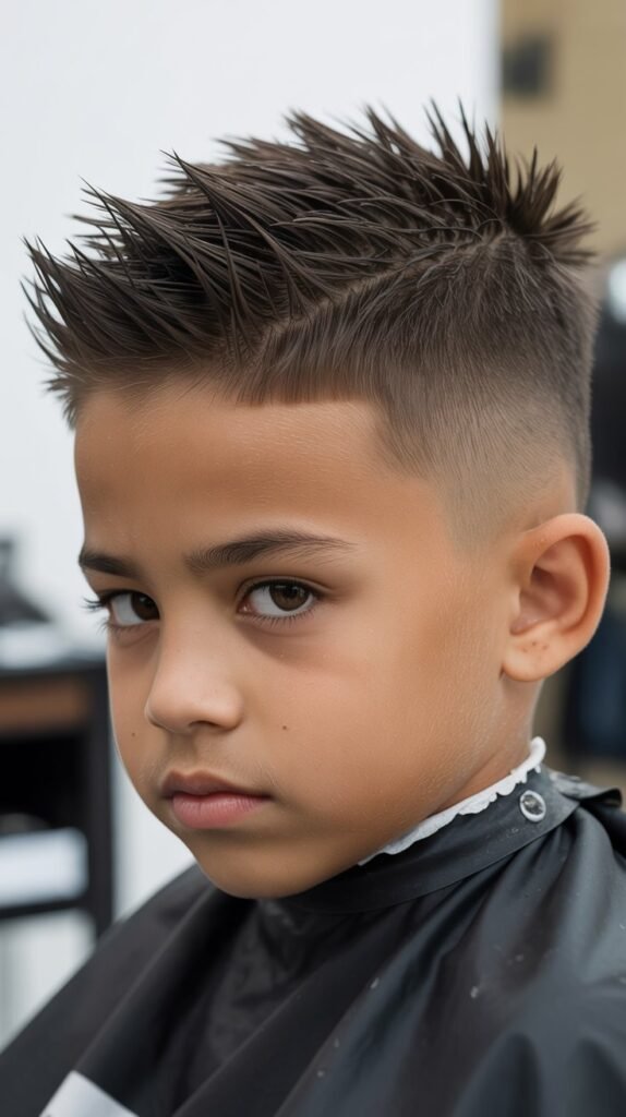 Spiky Hair with Mid Fade